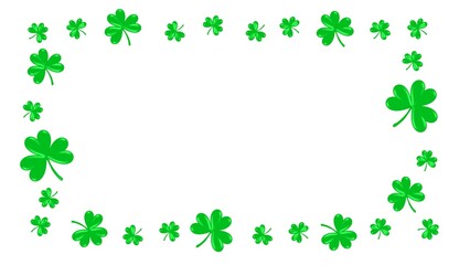 Saint Patrick's Day background illustration with shamrock illustration and copy space