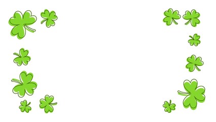 Fototapeta premium Saint Patrick's Day background illustration with shamrock illustration and copy space