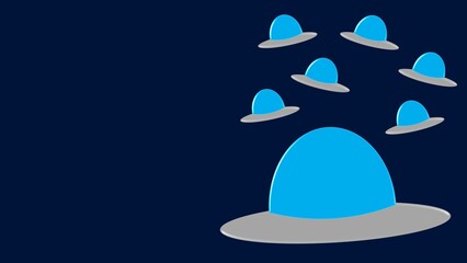 world UFO day background illustration with ufo and copy space