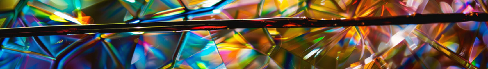 Colorful Glass Art Reflecting Light in Vivid Colors