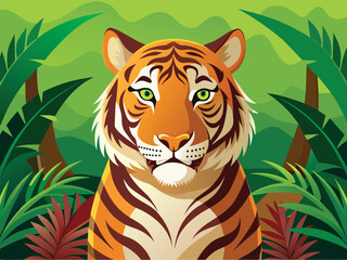 tiger in its natural forest environment-