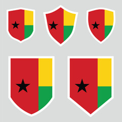 Guinea Bissau Flag Set shield frame