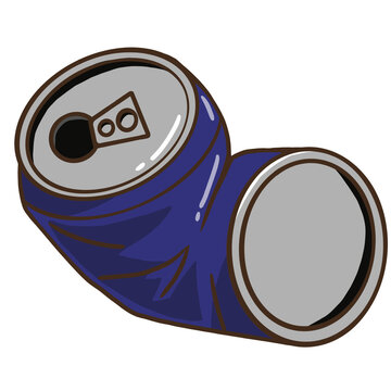 Recycle Crushed aluminum can, trash, garbage illustration reusable concept and zero waste