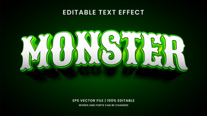 Monster dark green 3d editable text effect
