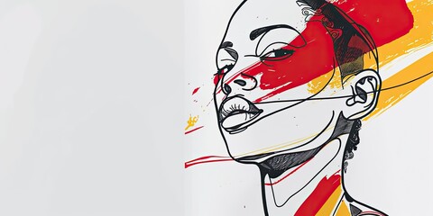 Modern Art Illustration of a Woman's Face