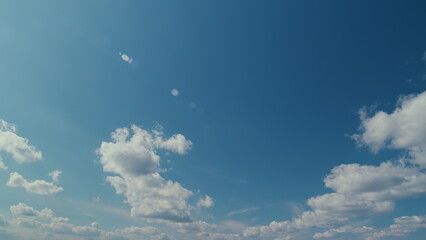 Cloudscape With Various Cloud Types On Background Of Blue Sky. Semi-Transparent Layers On Different...