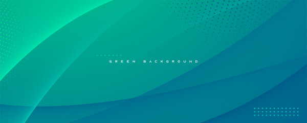 Green abstract background dynamic shape design vector