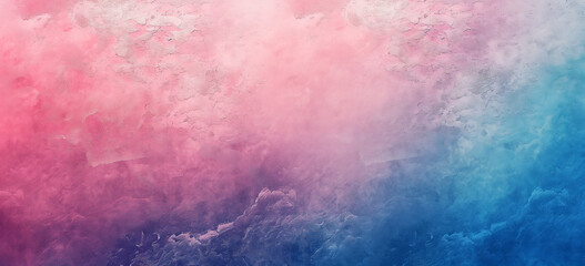 Obraz premium A dreamy gradient transitioning from soft pink to vibrant blue with a cloudy, ethereal texture. 