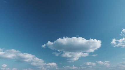 Blue Sky Background With Tiny Clouds. White Clouds In Blue Clean Bright Sky. Blue Sky And White...