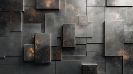 Grey and bronze grunge tech abstract background. Generative AI