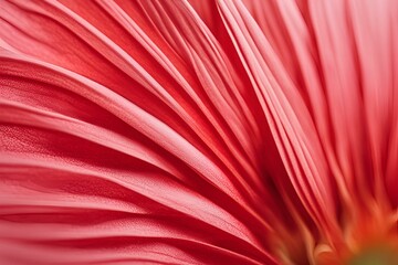 Close-up of Red Gerbera Petal, Color Gradients, Fine Lines, Macro Photography, Floral Details, Vibrant Red Flower, High Resolution