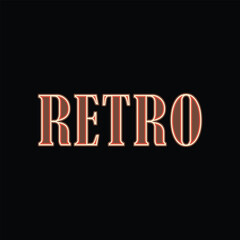 RETRO Text unique modern design, brand text design on black background, design template