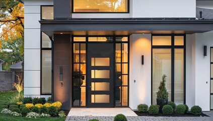Luxury Home Facade with Garden Design