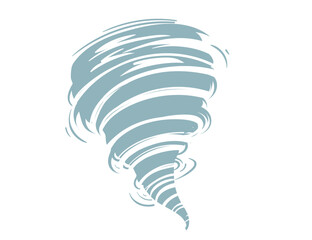 Cartoon tornado swirl vector illustration isolated on white background