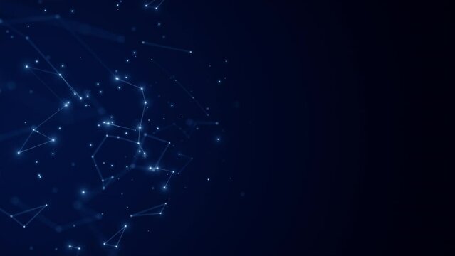 Futuristic technology abstract background. Beautiful plexus of glowing dots and lines. Loop animation.