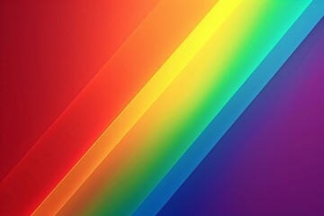 Abstract background with diagonal stripes in a rainbow gradient, blending colors from red, orange, and modern design representing pride, perfect for LGBTQ+ themes and Pride Month celebrations.