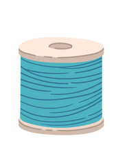 Spool of blue thread vector illustration isolated on white background