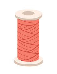 Spool of red thread vector illustration isolated on white background