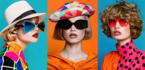Vintage Style Portrait with Colorful Glasses