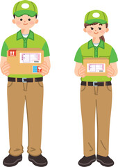 荷物を運ぶ配達員　宅配便業者