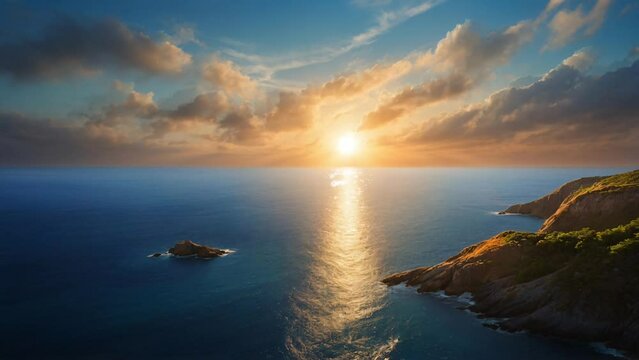 Sea and Sky Capture the serene interplay of sea and sky with ethereal light.