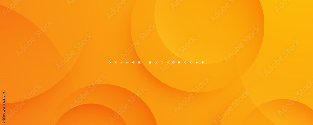 Poster orange circular shape abstract background dynamic design vector