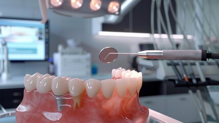 Dental technician workplace with modern equipment