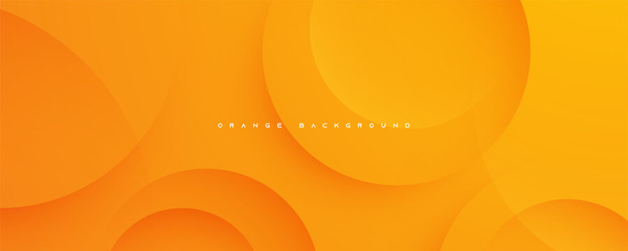 Orange circular shape abstract background dynamic design vector
