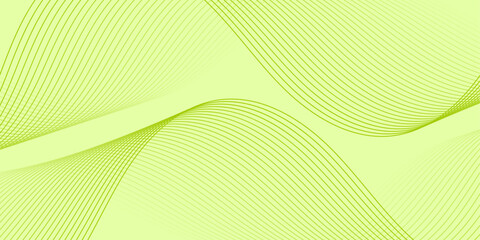 Abstract background with waves for banner. Medium banner size. Vector background with lines isolated. Element for design. Green gradient. Light green color. Summer, spring. Brochure, booklet