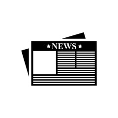 Naklejka premium Newspaper black and white flat vector icon design