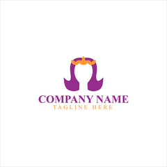 Pink woman dress logo design, beauty fashion logo vector illustration
