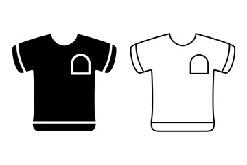 T-shirt Isolated Flat Vector Icon with Editable Stroke