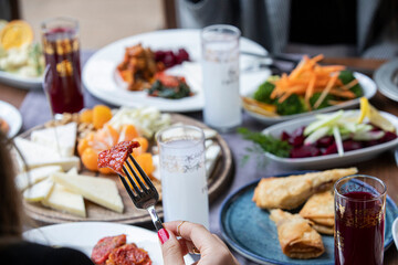 a meal with raki, turkish raki