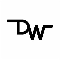 Simple letter DW logo design.