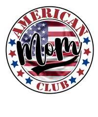 Retro 4th of July American mom club