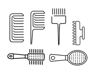 Set of different types of comb icons vector illustration isolated on white background
