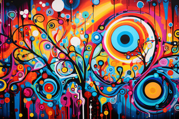 Obraz premium colorful graffiti art design bright background 