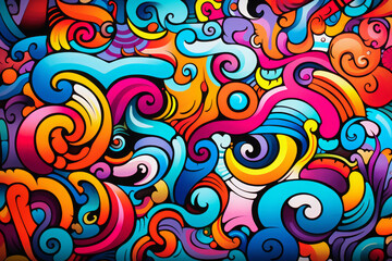 Fototapeta premium colorful graffiti art design bright background 
