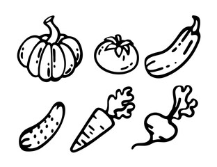 Set of vegetables icon vector illustration isolated on white background