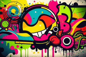 Fototapeta premium colorful graffiti art design bright background