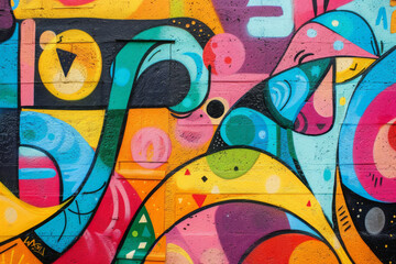 colorful graffiti art design bright background