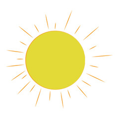 Sun vector on white background