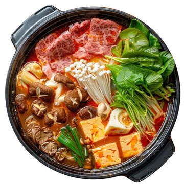 hot pot dish png isolated on white or transparent background
