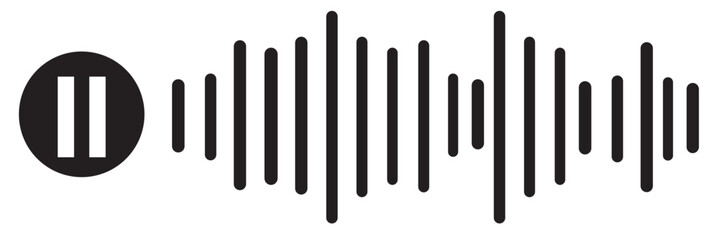 Voice audio message. Radio sound waves. Music audio track waveform. Vector isolated illustration