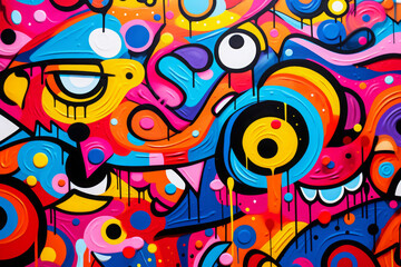 Obraz premium colorful graffiti art design bright background
