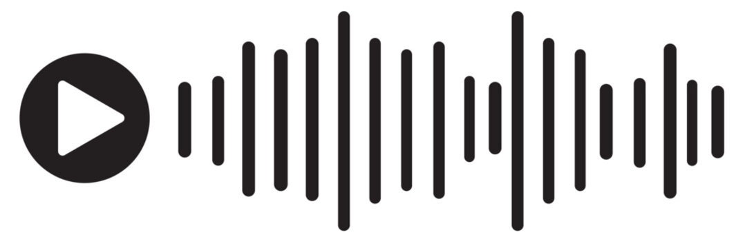 Voice audio message. Radio sound waves. Music audio track waveform. Vector isolated illustration