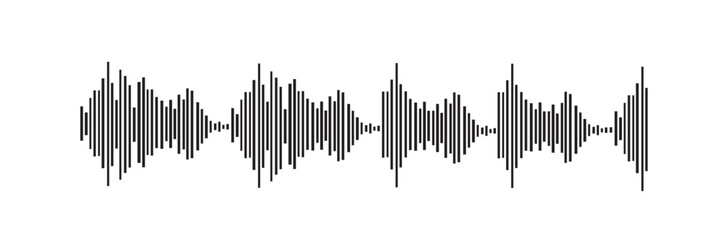 Voice audio message vector smartphone app interface design, flat wave flat soundwave set, waveform speech collection illustration.