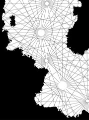 Obraz premium Portolan map, two continents and a sea