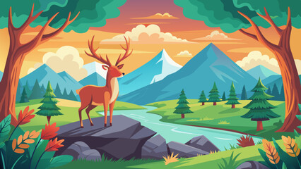 animal-deer-landscape-bacgroud