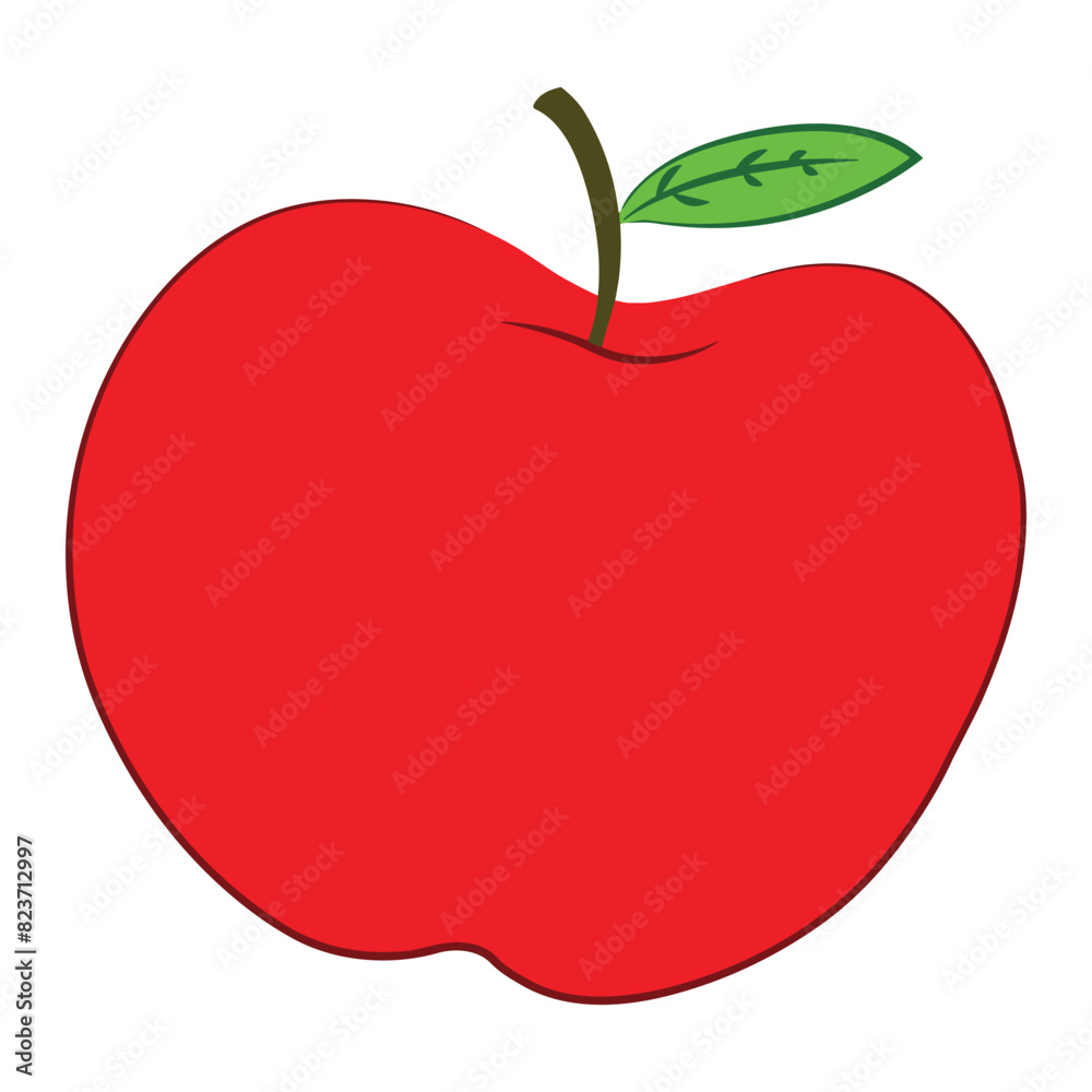 Wall mural A red healthy apple vector illustration